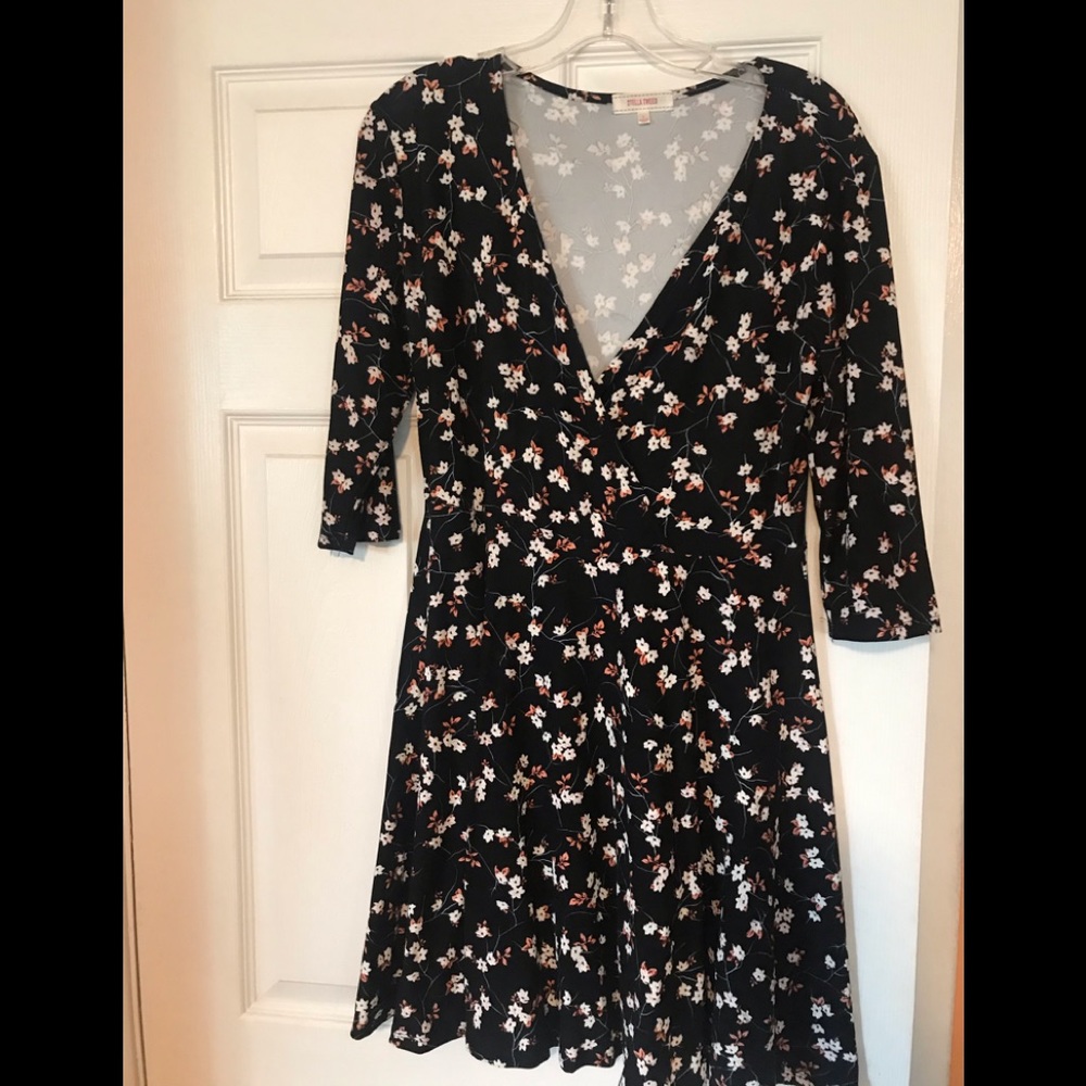 Black and floral dress.